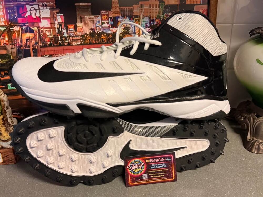 Nike Vapor Pro 3/4 Destroyer Turf Football Cleats White Black Mens 17 NWOB